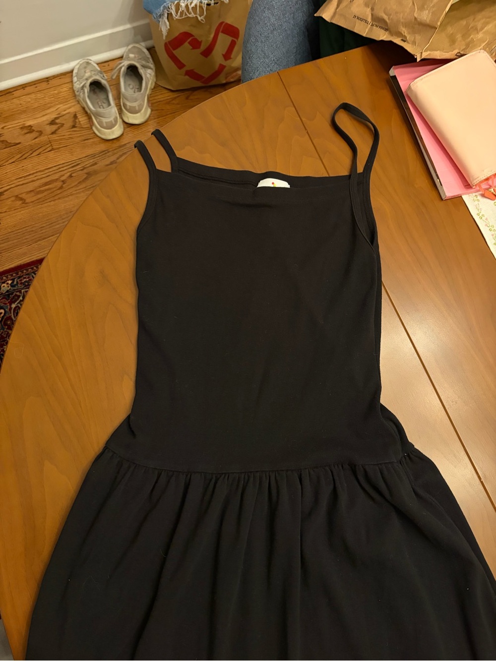 Gil Rodriguez black drop waist midi dress
